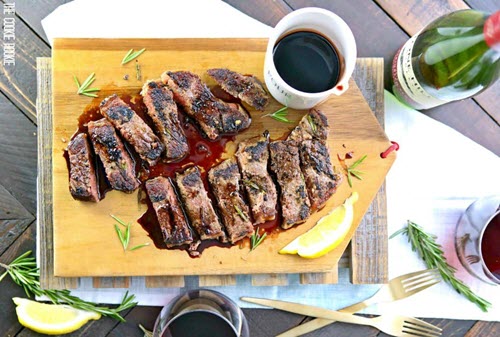 Steak Sirloin with Cabernet Balsamic Sauce